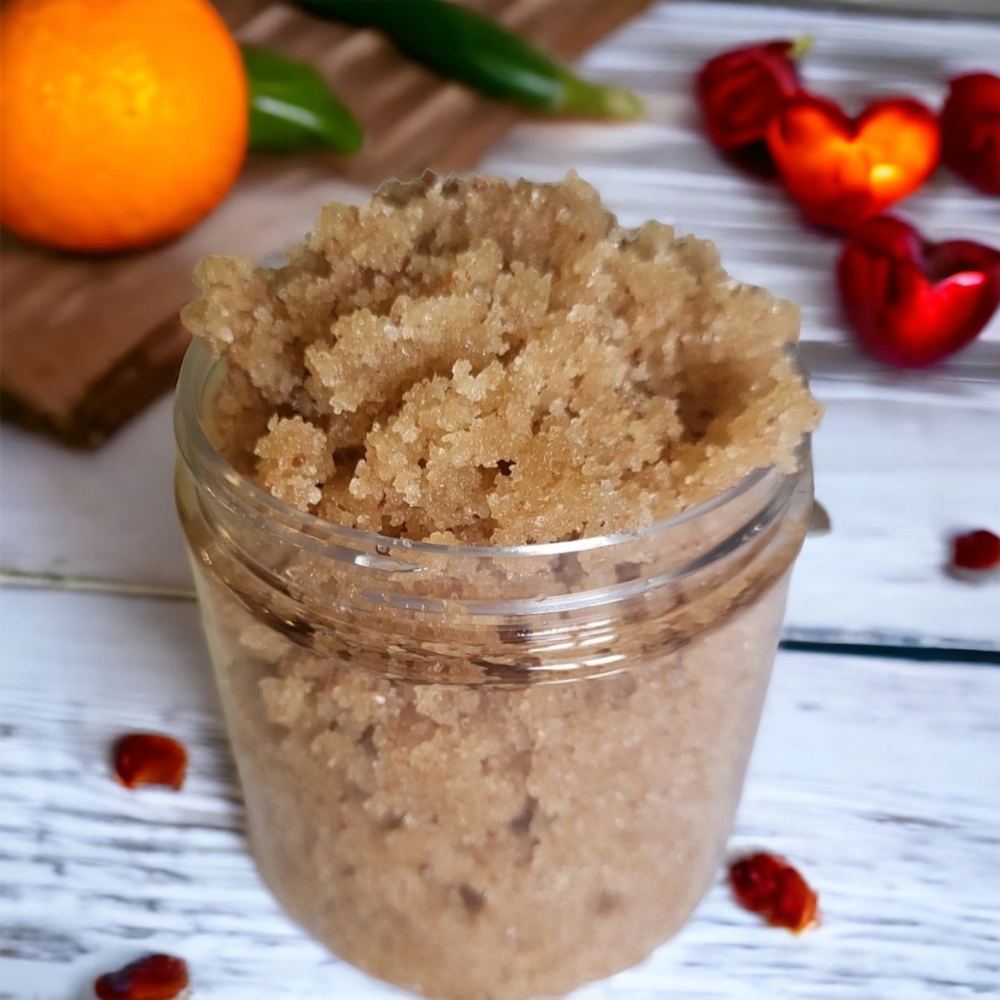 Raw Sugar Body Scrub Sweet Orange & Chili Pepper Handcrafted Luxury
